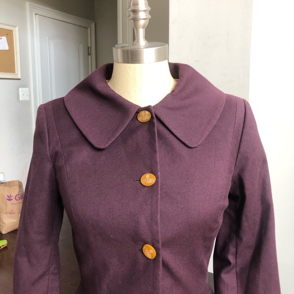 Vivienne Westwood Deep Plum Jacket Sz 6 - Picture 8 of 16